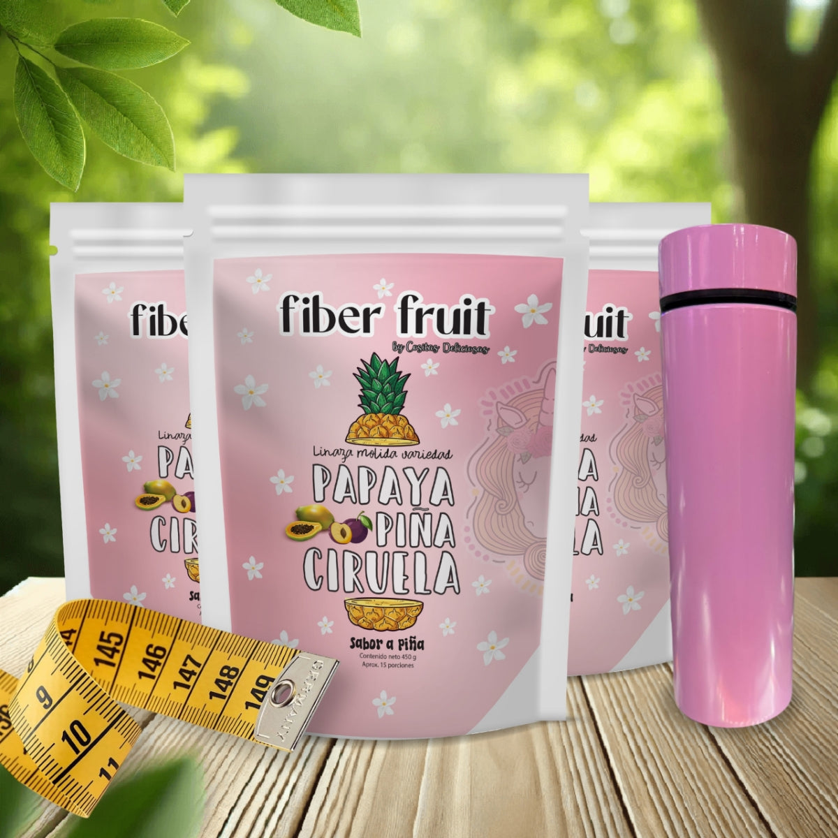 Tratamiento de 3 paquetes de Fiber fruit 450g c/1
