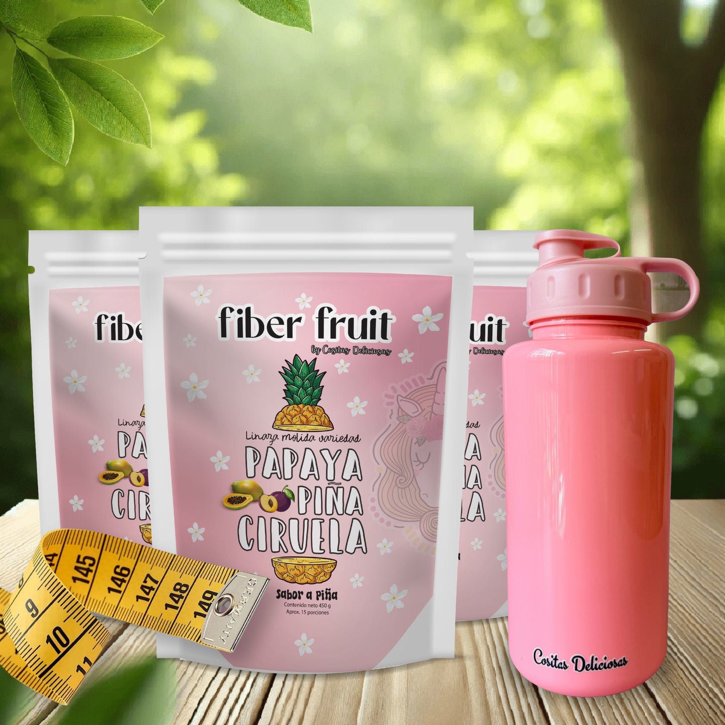 Tratamiento de 3 paquetes de Fiber fruit 450g c/1